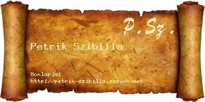 Petrik Szibilla névjegykártya